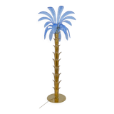 Mid-Century Modern Murano Glass and Brass Palm Tree Floor Lamp