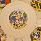 Dessert plates nursery rhymes of digoin and sarreguemine