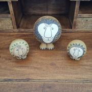 Set of 3 ceramic lions by Lisa Larson/Gustavsberg.
