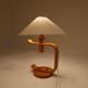 Mid-century modern sculptural table lamp in pine, 1970s.