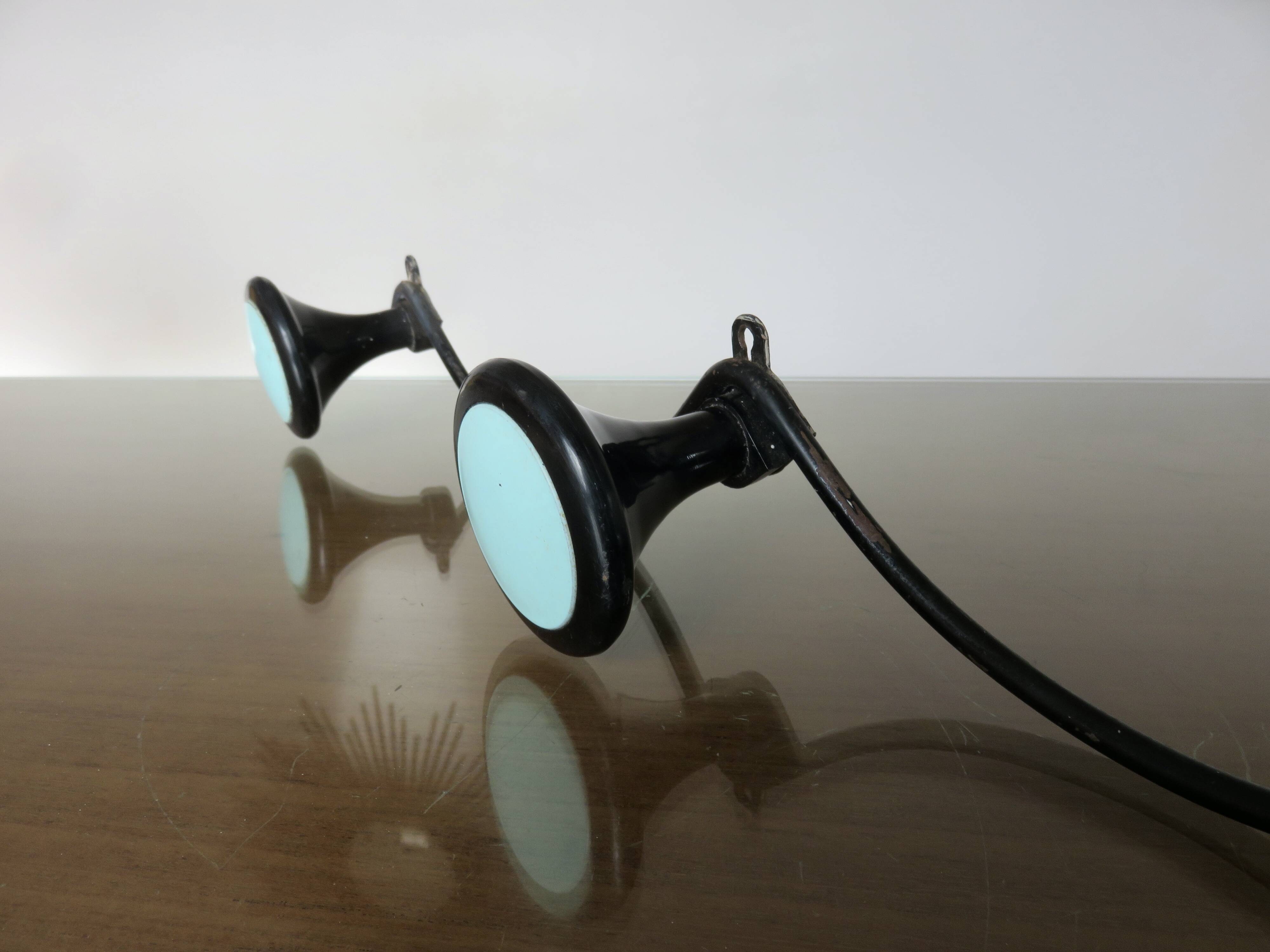 Wall-mounted coat rack, 3 hooks in Bakelite and metal, 1950s/60s