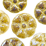 Seashell or oyster plates, Gien earthenware, 1950s