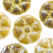 Seashell or oyster plates, Gien earthenware, 1950s