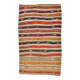 Cream Blue Striped Pattern Vintage Kilim Rug, 162x267Cm