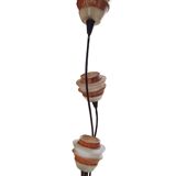 Lampadaire 3 globes en fer forgé et fibre de verre, Tarogo, 1980
