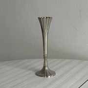 slender chrome metal candlestick