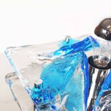 Stunning XXL Chrome and murano glass wall light by AV Mazzega