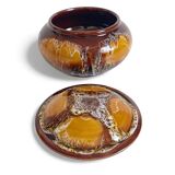 Mid-Century Vallauris Ceramic Box with Earthy Glaze, France, 1950s