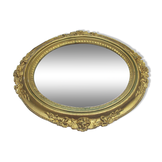 Old mirror in a decorated frame, 1960's 45x42cm