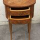Oval side table in marquetry wood, Louis XVI style - early 20th century