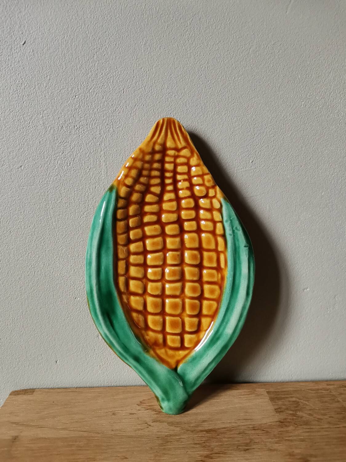 Vintage Corn Slush Plate Cup Vallauris Style