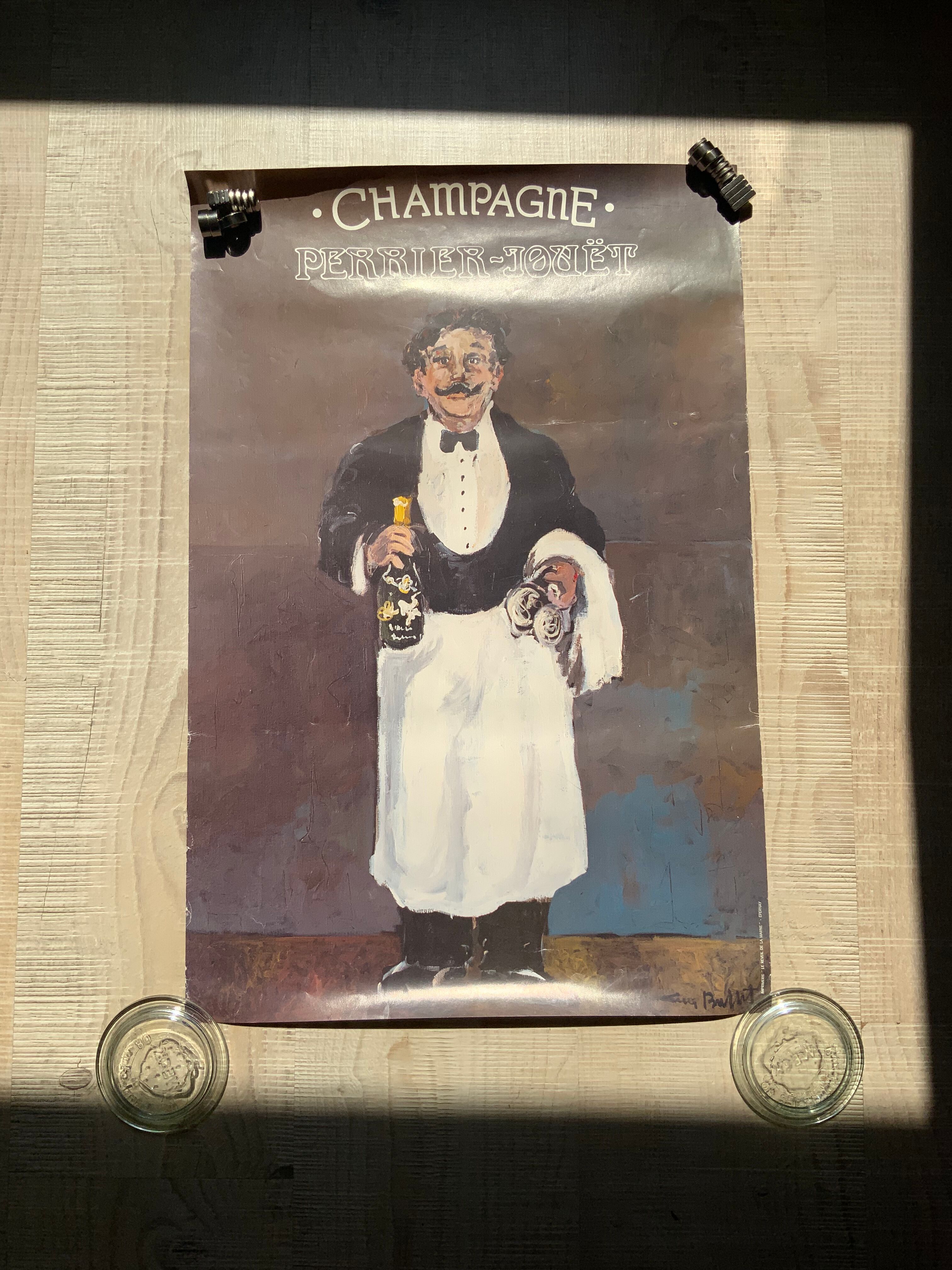 Poster champagne Perrier Jouët old ad vintage