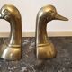 Pair of brass duck bookends