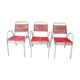 Set of three scoubidou armchairs from the 70s