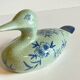 Vintage Blue Ceramic Duck