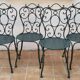 Set of 4 antique garden chairs in wrought iron from 1900.