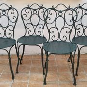 Suite de 4 chaises de jardin en fer forgé 1900