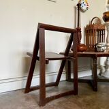 Dark wood folding chair