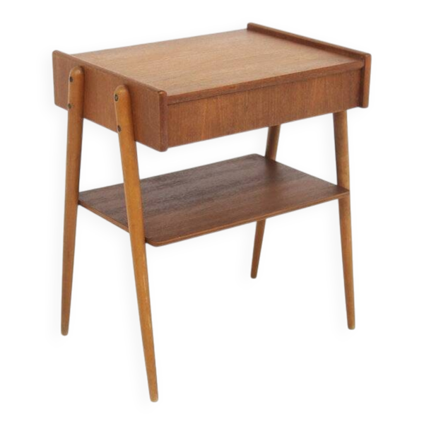 Table de chevet scandinave en teck, AB Carlströms, Suède, 1960