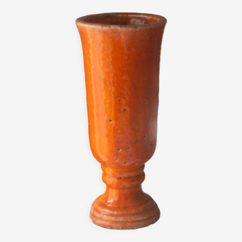 Vase terre cuite émaillé orange