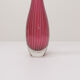 Scandinavian tulip vase in pink glass with fine white canes