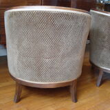 Paire de fauteuils tonneau