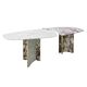 L.A. Studio Contemporary Modern Marble and Brass Italian Dining Table