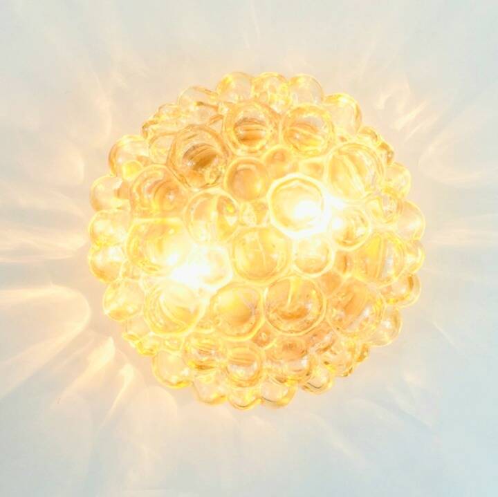 Large Mid-Century Amber Bubble Glass Ceiling Light by Helena Tynell, 1960s