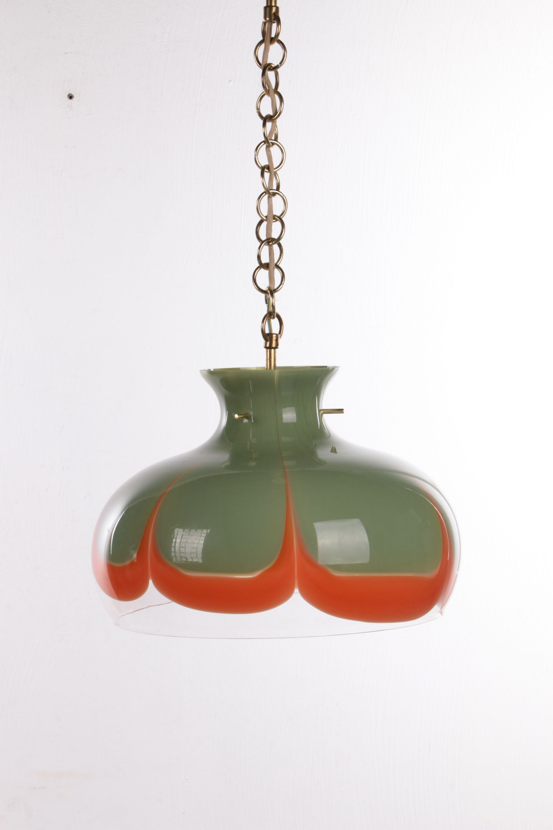 Spage Age Hanging lamp Kaiser Leuchten with Murano glass.