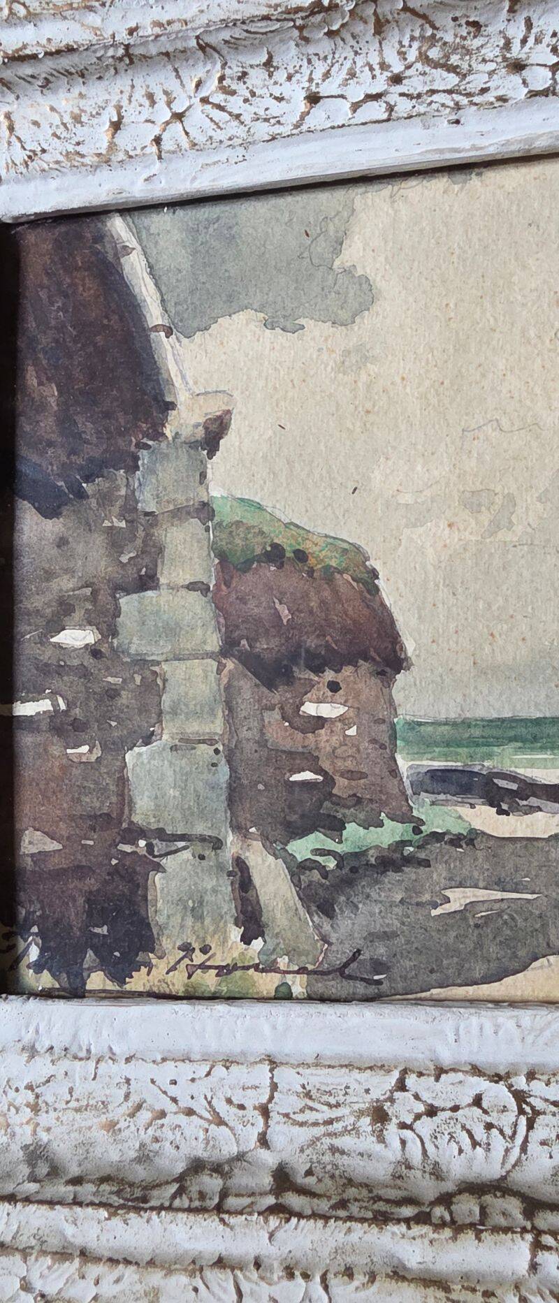 Claude Houal Watercolour No. 21 Cottages of Morbihan Circa 1950