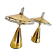 Paire de lampes verre et laiton