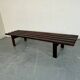 Mid-Century Modern Brown wood Slatted coffee table bench, 1970s