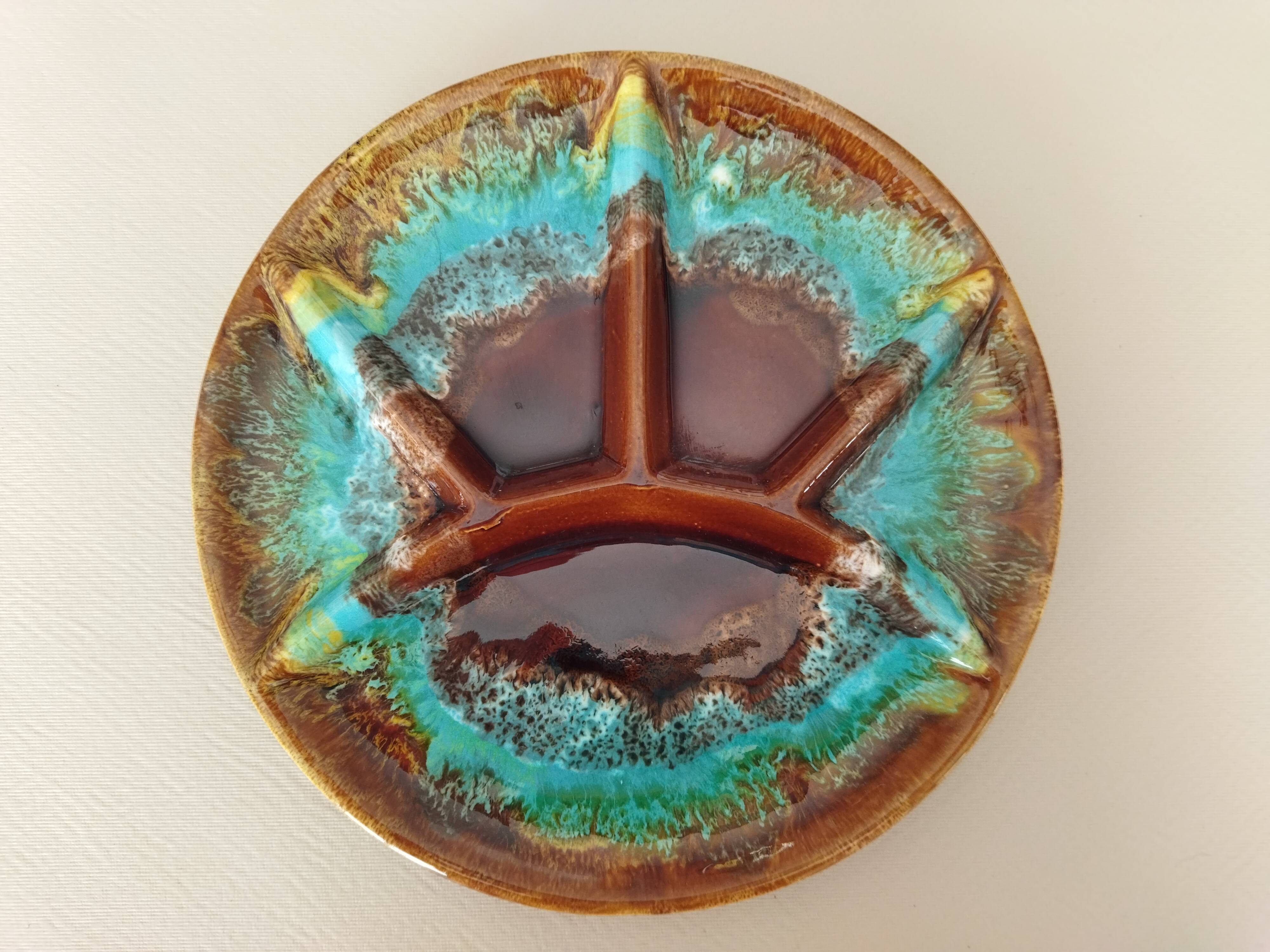 Compartmentalized plate Dema Ceram Vallauris