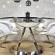 Vintage Chrome French design dining room set Boris Tabacoff 1970s