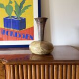 Mid-century cream parchment vase, Aldo Tura Italy 1950s