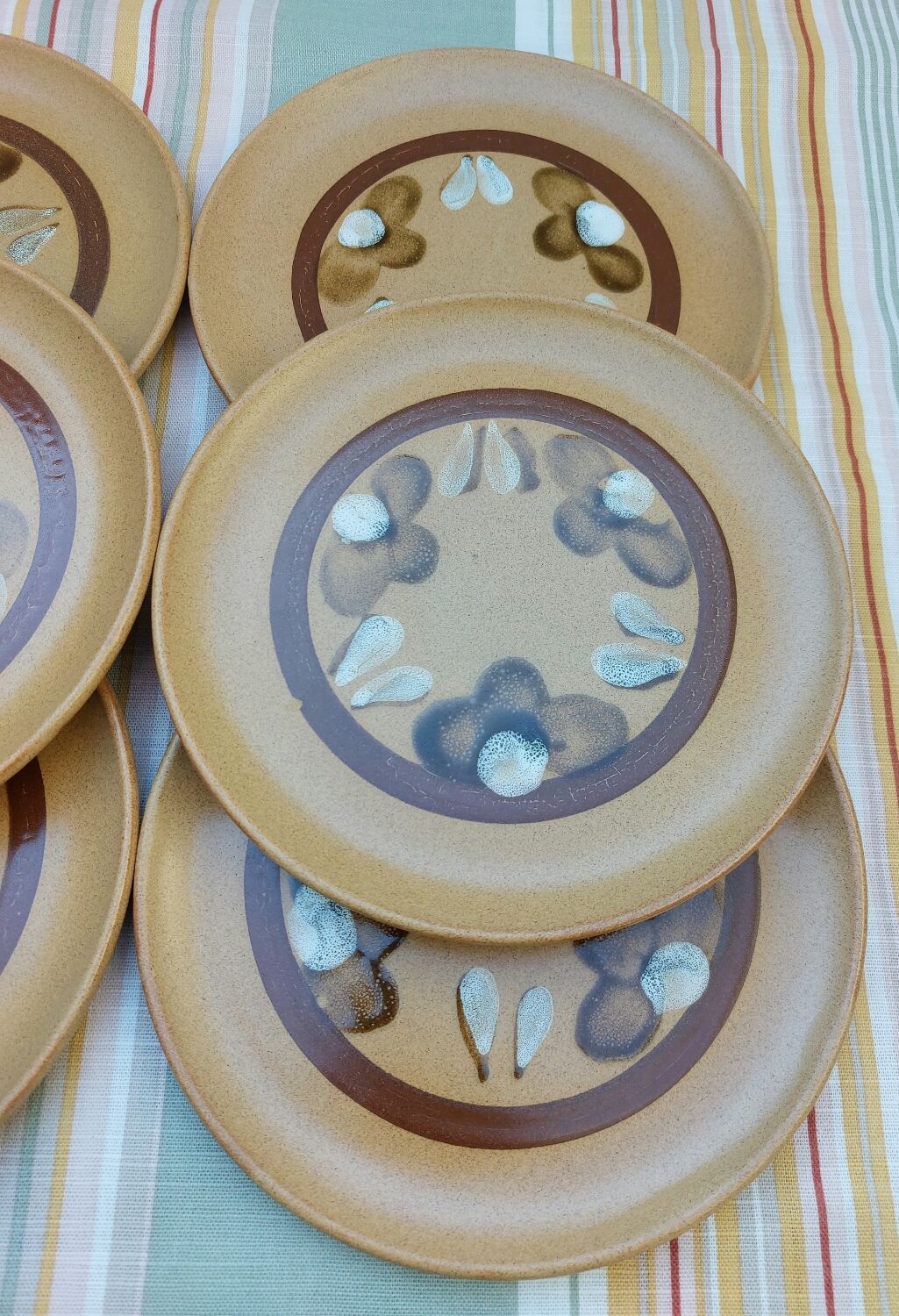 6 plates plated sandstone Sarreguemines Chamonix