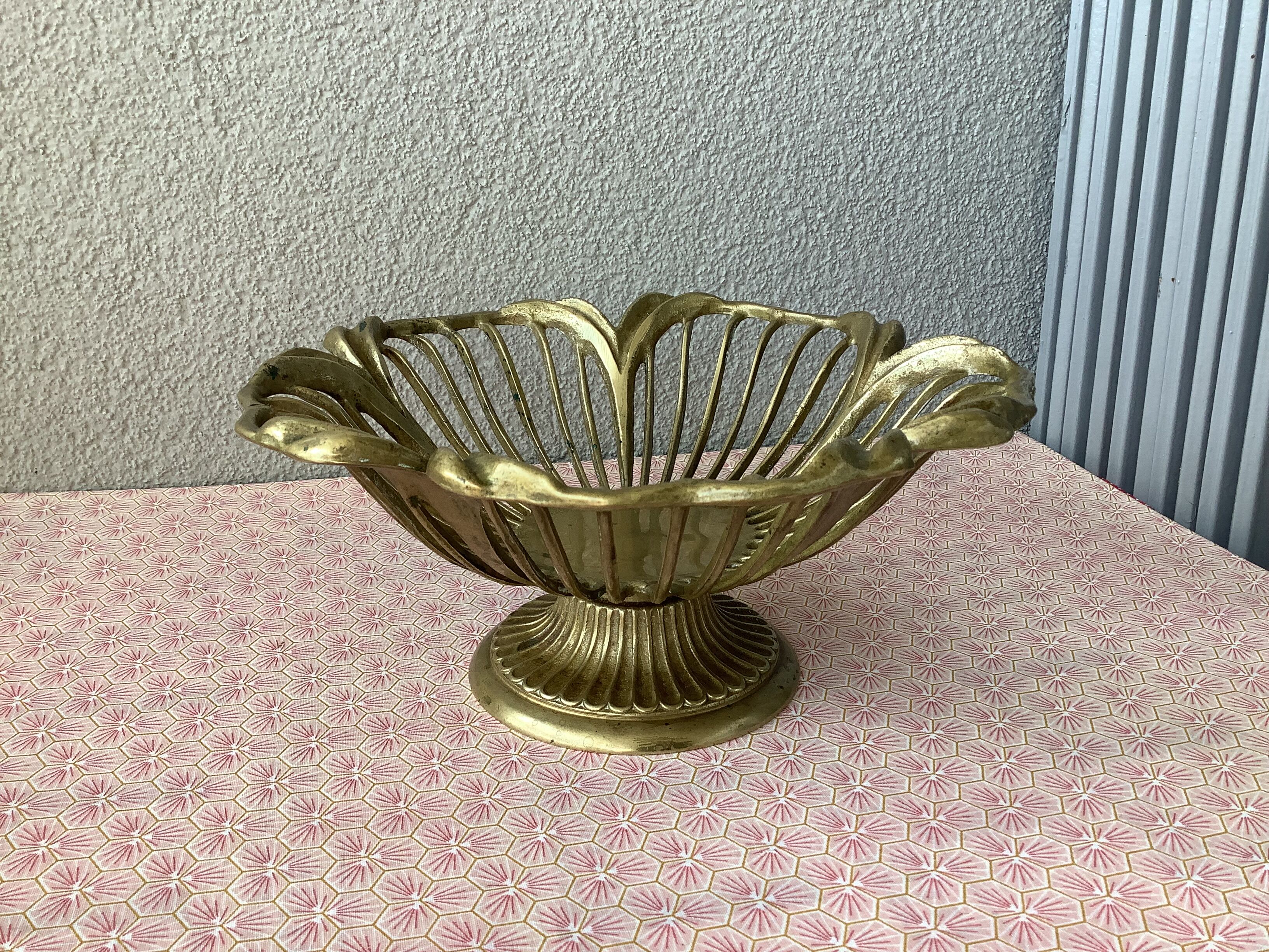 Art Nouveau openwork brass cut