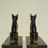 Paire de serre-livres chiens vintage