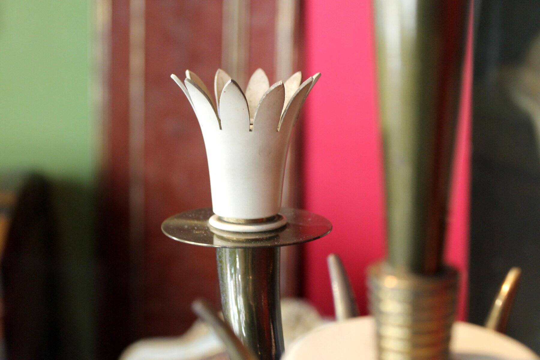 Art Deco Italian Brass 6-Lights Chandelier attributed to Gio Ponti for Lanci, 1930s