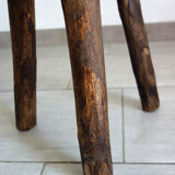 Vintage folk art tripod brutalist stool