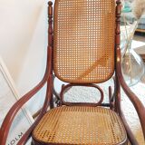 Rocking flesh curved wood and sitting in Art Deco cannage style