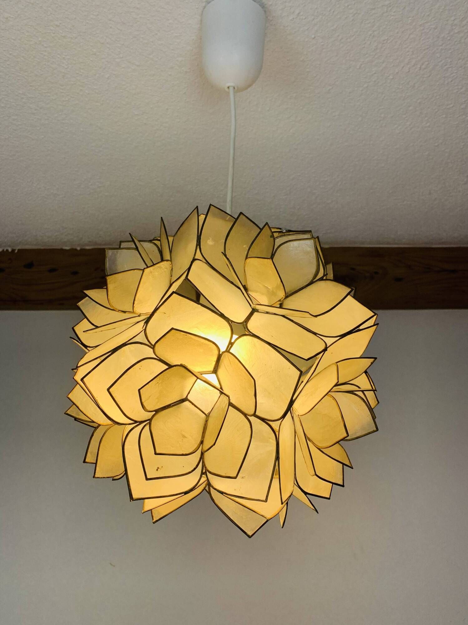 Mother-of-pearl flower suspension Rausch Capiz Germany, 70s