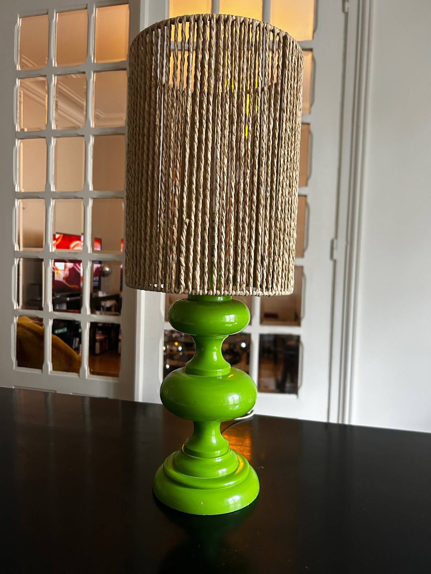 1970s apple green lamp