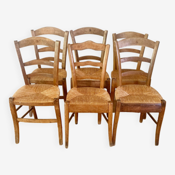 Set of 6 vintage farm chairs