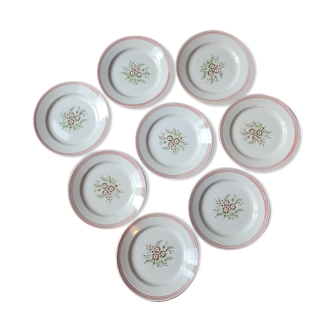 Set of 8 Sologne dessert plates from Lunéville