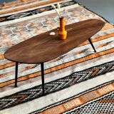 Teak and metal coffee table
