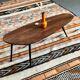 Teak and metal coffee table