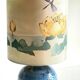 Vintage ceramic and silk ball lamp