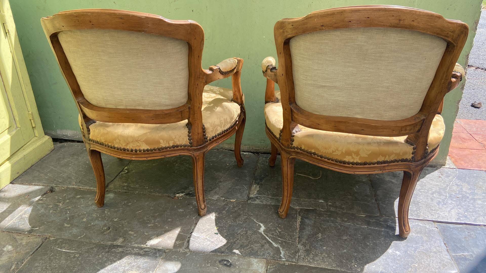 Pair of children's cabriolet armchairs in Louis XV style