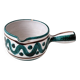 Ceramic caquelon by R. Picault with wave decoration.